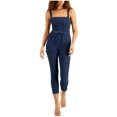 thumbnail image 1 of Tinseltown Combinaison en Denim avec Ceinture pour Femmes, Bleu, Juniors, Très Petit, 1 of 1