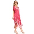 thumbnail image 4 of Sakkas Bree Long Embroidered Cap Sleeve Marbled Dress - Orchid - One Size Regular, 4 of 5