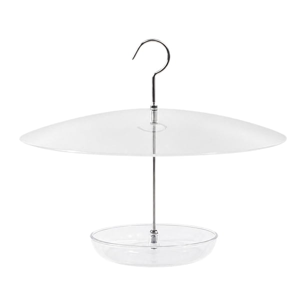 Comedero para pájaros con cubierta para la , cúpula protectora colgante, deflector protección para comedero colibríes para patio o porche.