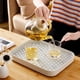thumbnail image 1 of Rejilla para secar platos de 2 niveles con escurridor, bandeja de té para tazas, fruteros, utensilios de café (profundo), 1 of 5