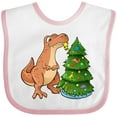 thumbnail image 3 of Inktastic Tyrannosaurus Rex Decorating Christmas Tree Boys or Girls Baby Bib, 3 of 4