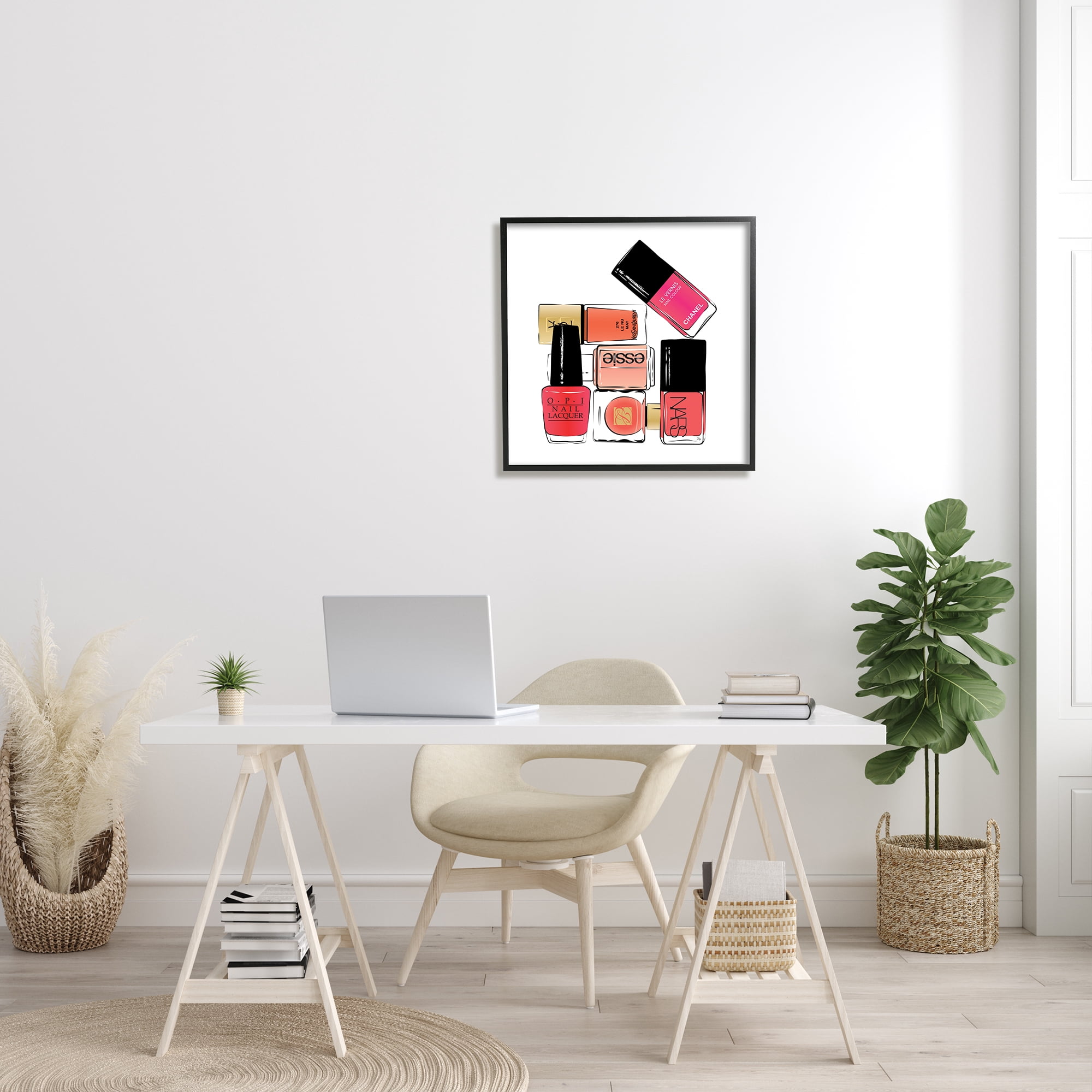 Stupell Industries Stack of Nail Polish Glam Fashion Beauty Cosmetics, 24 x 24, Designed by Martina Pavlova