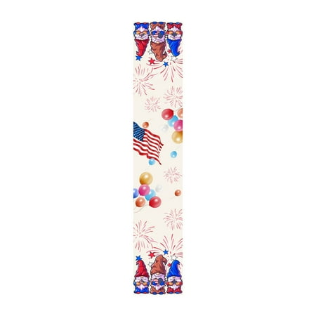 

Christmas Deal Independence Day Linen Table Flag Holiday Celebration Dining Table Celebration Decoration Cloth Coffee Table TV Cabinet Tablecloth 33*183 Cm