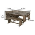thumbnail image 5 of Yael 4pc Corner Breakfast Nook Set, Brown Dining Table Corner Bench, 5 of 6