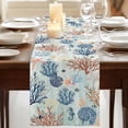 thumbnail image 3 of Table Runners 90 Inches Long Dress Scarves, Blue Coastal Farmhouse Coffee/Dining/Kitchen Table Runner for Living Room, Summer Beach Coral Shell Starfish Seahorse 13x90 Inch, 3 of 9