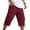 #088-Wine, variant on Men's Solid Color Cargo Capris with Elastic Waistband, Zipper Pockets, and Casual Relaxed Fit Gift