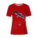 thumbnail image 4 of Tops de Ajuste Suelto para las Mujeres Sudadera Casual Impresa Manga Corta Cuello Redondo Superior, Poliéster, 4 of 4
