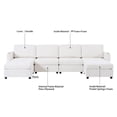 thumbnail image 4 of U-Shape Sectional Sofa, 123" Modern Living Room Sofa Set with Storage Function, Large Sleeper Couch 6 Seat with Ottoman, Sectionals Chaise for Living Room, Chenille, 4 of 7
