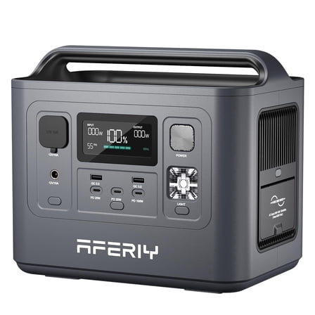 AFERIY 512Wh Portable Power Station, 800W LiFePO4 Solar Generator with 1.5H Fast Charging, 1 AC Outlet, UPS Backup Battery for Home, Camping, and Outdoor Use