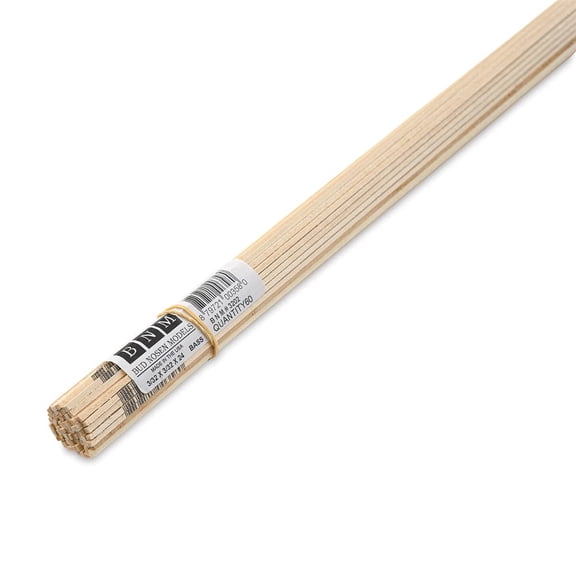 Bud Nosen Basswood Sticks - 3/32" x 3/32" x 24", 60 Sticks