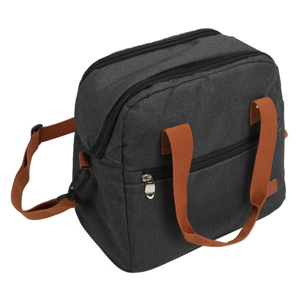 Bolsa de almuerzo portátil Nikou con aislamiento impermeable reutilizable gran capacidad cremallera color gris oscuro tamaño libre