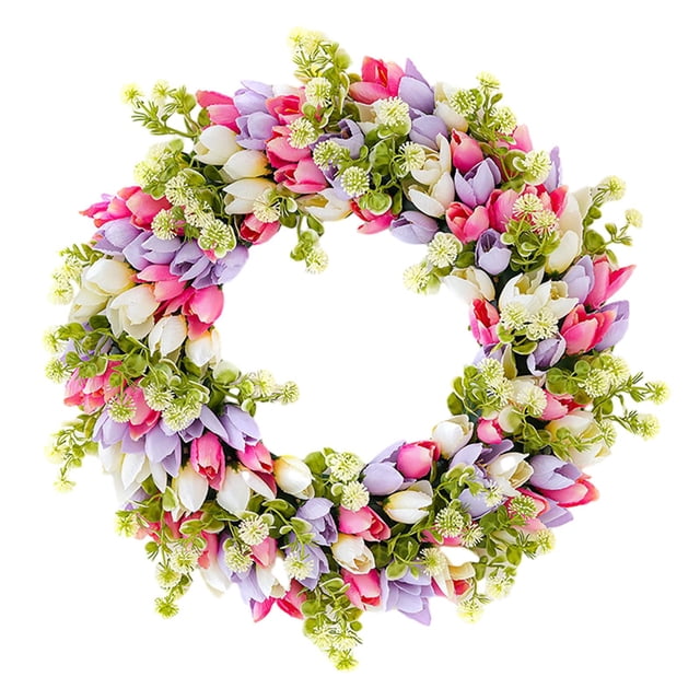 Corona para el día de la madre, corona de tulipán artificial, corona para el día de San Valentín para madre, esposa, novias, amantes, decoración de Estilo A
