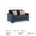 thumbnail image 3 of Signature Design by Ashley Furniture Aviemore Blue Loveseat, 3 of 9
