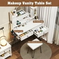 thumbnail image 3 of TC-HOMENY Makeup Vanity Table Set with Power Station, Dressing Table w/ Mirror & 2 Drawers, Vanity Desk for Bedroom, dressing room, White, 3 of 10