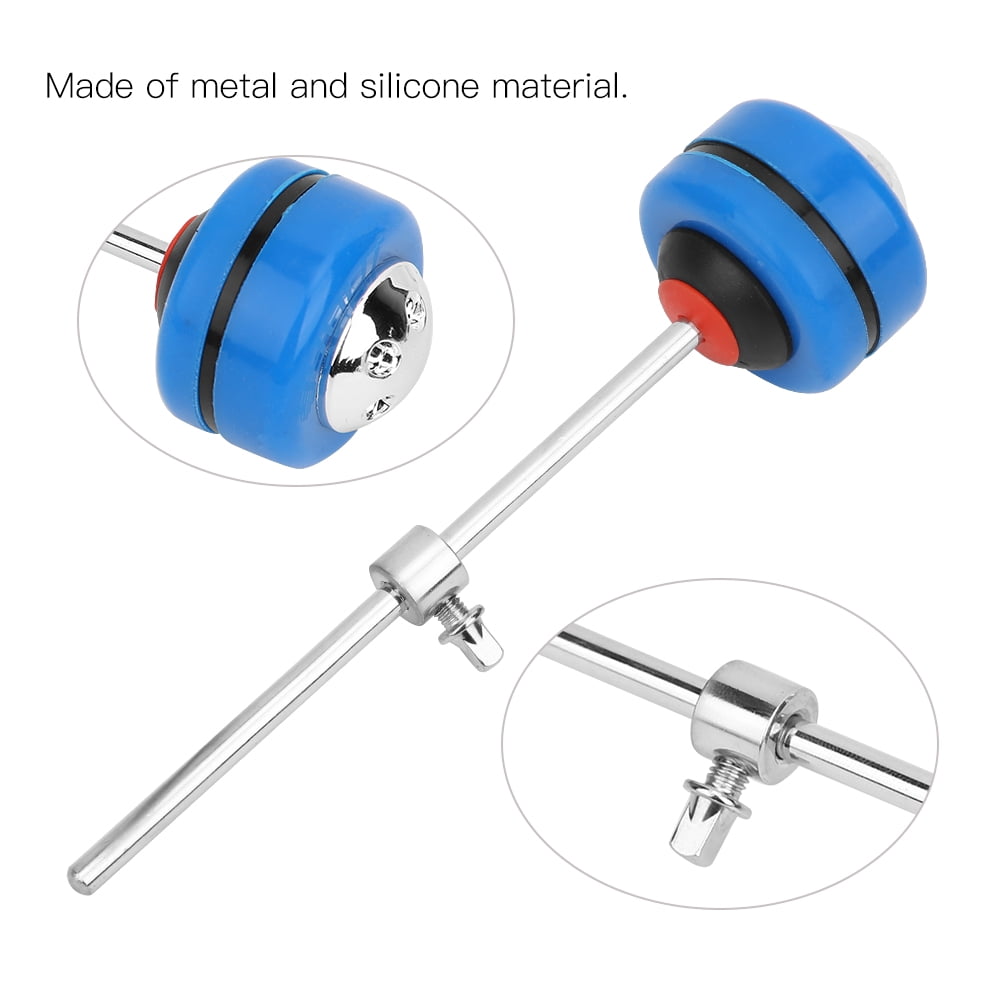 High End Drumstick Drum Beater Hammer Musical Instrument Accessories Metal Silicone(Bleu )