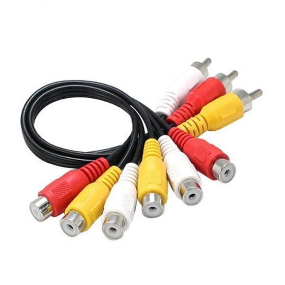 Adaptador de Audio Video AV Sunnimix 2x3 RCA Macho a 6 RCA Hembra 2 piezas