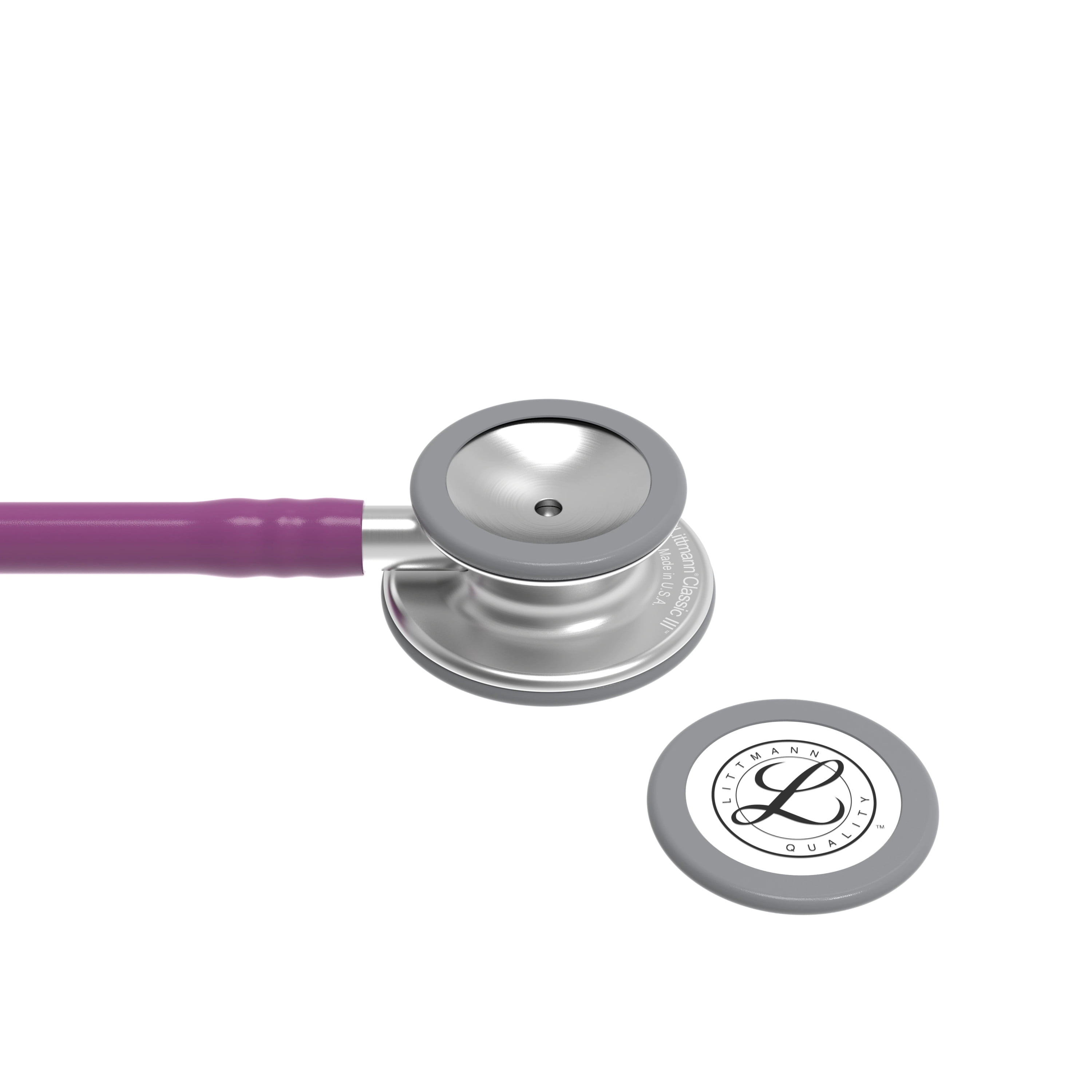 3M Littmann Classic III Monitoring Stethoscope, 5831, Stainless Steel Chestpiece, 27" Plum Tube