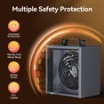 thumbnail image 5 of Shinic 240V Electric Garage Heater, 4,800W Fan-Forced Portable Heater with Thermostat, Covers 500 Sq. Ft., 5 of 7