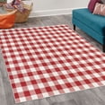 thumbnail image 2 of Plaid Decorative Rug, Lumberjack Fashion Buffalo Checks Pattern Retro Style Grid Composition, Quality Carpet for Bedroom Dorm and Living Room, 6 Sizes, Red and White, by Ambesonne, 2 of 4