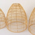 thumbnail image 2 of Efavormart Set of 3 Handwoven Rattan Pendant Light Shades – Boho Natural Cone Lampshade Covers – 16", 18", 20" Tall – Shades Only, 2 of 5