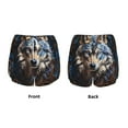 thumbnail image 3 of Daiia Vintage Blue Floral Wolf Pattern Women's 2 in 1 Running Shorts - Lightweight Athletic Workout Gym Yoga Shorts Liner with Phone Pockets-XX-Large, 3 of 7