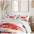 thumbnail image 6 of Ambesonne Flower Duvet Cover Sets, Watercolor Poppies Buds, 2-Queen, Peach Scarlet Purple, 6 of 7