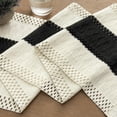 thumbnail image 3 of Camino de mesa rústico de 72 pulgadas de largo con borlas para decoración del hogar, estilo granja, de arpillera de macramé color crema y marrón, decoración de mesa otoñal para sala de estar,, 3 of 5