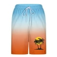 thumbnail image 4 of Runfenguu Plus Size Shorts, Summer Dresses Short Men'S Summer Gradient Printed Casual Large Elastic Waist Drawstring Pocket Shorts Cycling Shorts, 4 of 5