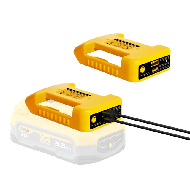 HOYOA 2 Pack USB Charger Adapter Compatible with Dewalt 20V Battery, Battery Adapter with USB-C Charging & USB-A Port, Power Connector Adapter (Adapter Only)