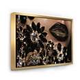 thumbnail image 3 of Designart 'Woman Lips With Golden Jewelry' Modern Framed Canvas Wall Art Print, 3 of 5