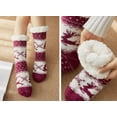 thumbnail image 2 of Soft Fleece Slipper Socks for Women, Thermal Fuzzy Design with Anti-Skid Dots, Ideal for Lounge & Travel, Size US 5 to 11, 2 of 4
