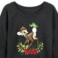 thumbnail image 3 of Disney Bambi - Christmas - Botanical Butterfly - Women's Lightweight French Terry Long Sleeve Shirt, 3 of 5