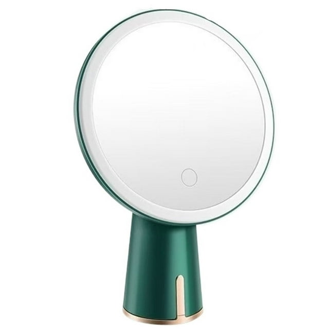 Espejo de maquillaje compacto de lujo LED, espejo de tocador de alta definición, iluminación de escritorio, espejo de belleza con luz