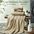thumbnail image 6 of SONORO KATE 6 Pieces Bamboo Bed Sheets Set, Luxury Rayon Derived - Deep Pockets - Wrinkle Free - Extremely Soft, Full, Beige, 6 of 9