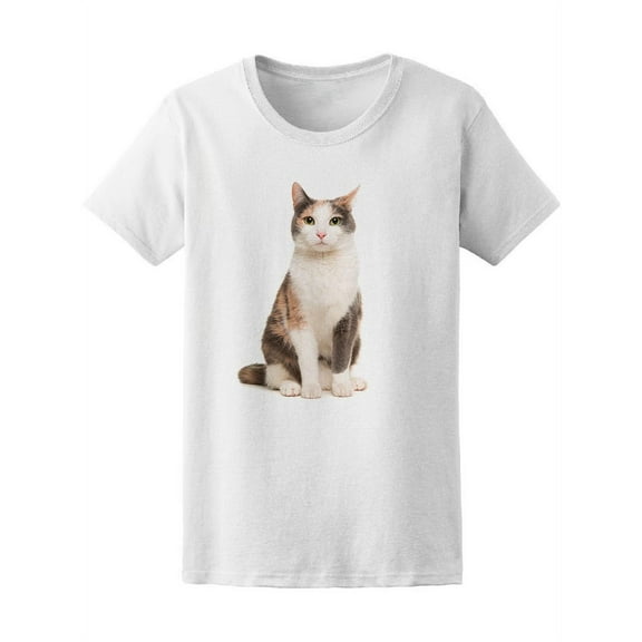 Cute Young Cat Sitting T-Shirt Women -Image by Shutterstock, Female Medium