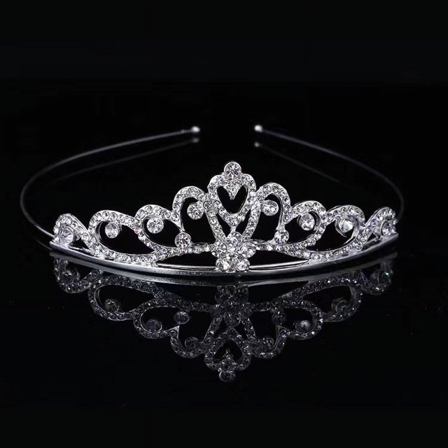 Diadema de corona para niños, accesorios para el cabello con corona de aleación para niñas pequeñas, tocado de diamantes de imitación para actividades del Día del Niño