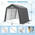 thumbnail image 3 of Howsvn 8' x 8' Portable Shed Storage Shelter, Heavy Duty Instant Waterproof Storage Tent Sheds, Outdoor Garage Carport with Roll-up Door and Vent Window, 3 of 9
