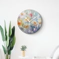thumbnail image 4 of 10 Inch Wall Clock Battery Operated Silent Clock Decorative for Office, Kitchen, Outdoor, Living Room，Season Autumn Winter Summer Spring Flowers Graceful, 4 of 4