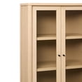thumbnail image 3 of Penelope Modern Fluted Glass Bookshelf Cabinet with Drawers, Coastal Oak, 3 of 15