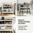 Novogratz Tallen 48" Kitchen Island Table with Drop Leaf and Storage ...