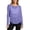 Light Purple, variant on ZHOGXU Athletic Womens Long Sleeve T Shirt Round Neck Side Drawstring Loose Fit Tops Casual Office Daily