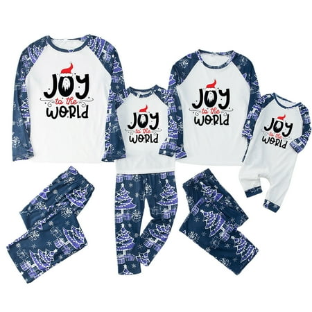 

Gwiyeopda Family Christmas Pajamas Set Xmas Tree Print Long-Sleeve Sleepwear for Adult Child Baby