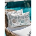 thumbnail image 3 of Outdoor Pillows Waterproof, Teal Coastal Throw Pillows with Inserts Included, Summer Nautical Beach Coral Starfish Shell Indoor Outdoor Decorative Lumbar Pillow for Bed/Couch/Patio 12"x20", 2Pcs, 3 of 8