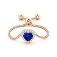 thumbnail image 2 of Angara Natural 0.3 Ct. Blue Sapphire with Diamond Halo Ring in 14K Rose Gold for Women (Ring Size: 3.5), 2 of 9
