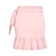 thumbnail image 3 of DORKASM Women's Wrap Skirt Swim Cover-Up with Ruffle Hem - Sarong for Elegance Pink S, 3 of 5