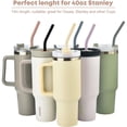 thumbnail image 5 of 14 inch Extra Long Pastel Color Silicone Replacement Straws for 40 oz Stanley Cup, Reusable Flexible Drinking Straws for 1 Gallon Jug, 64 oz 32 oz Water Bottles, Rtic/Yeti Tumbler, Pack of 6, 5 of 9