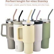 14 inch Extra Long Pastel Color Silicone Replacement Straws for 40 oz Stanley Cup, Reusable Flexible Drinking Straws for 1 Gallon Jug, 64 oz 32 oz Water Bottles, Rtic/Yeti Tumbler, Pack of 6