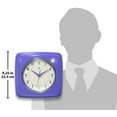 thumbnail image 5 of Infinity Instruments Retro Square Veri Periwinkle Plastic 9.25-inch Analog Wall Clock, 5 of 7