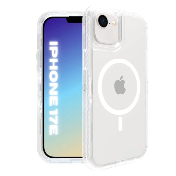 Entronix Magnetic Clear Case Compatible with iPhone 17e, Heavy Duty Cover, Black