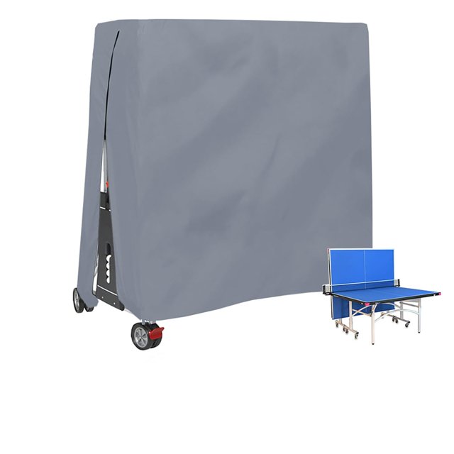 JFBUJC Ping Pong Table Cover, All Weather Resistant Waterproof 210D Oxford Table Tennis Cover with Windproof Drawstring, Rip Proof Protective Cover for Indoor/Outdoor 65x28x68"
